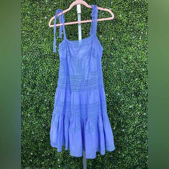 Z Zimmermann COCO LACE-TRIMMED COTTON-VOILE DRESS IN Jacaranda BLUE - Picture 5 of 11